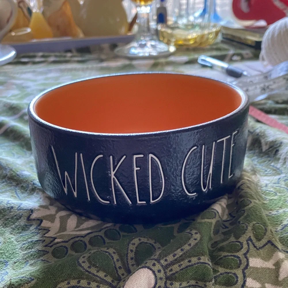 “Wicked Cute” Halloween or not, Cat Bowl by Rae Dunn. EC. Looks unused.